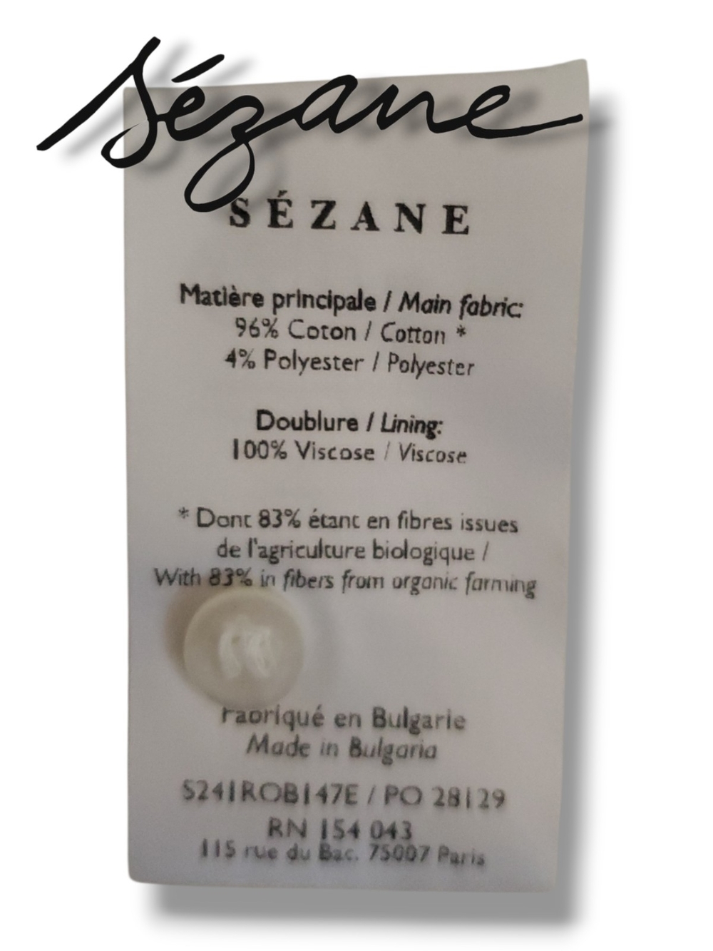 Sézane Adele Dress Embroidered Eyelet Organic Cotton Shirt Midi Dress FR46 US 14 - Picture 9 of 14